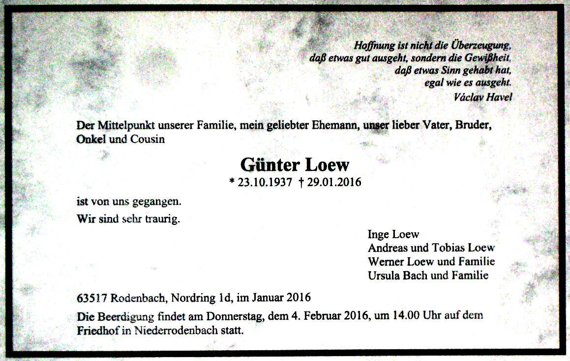 GuenterLoew Todesanzeige